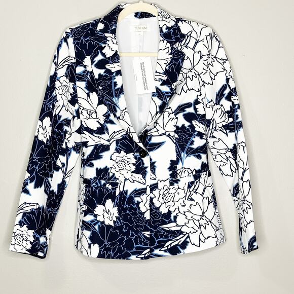 Yumi Kim Jackets & Blazers - Yumi Kim Womens Trail Blazer Jacket Single Button Floral Gramercy Park Navy XS